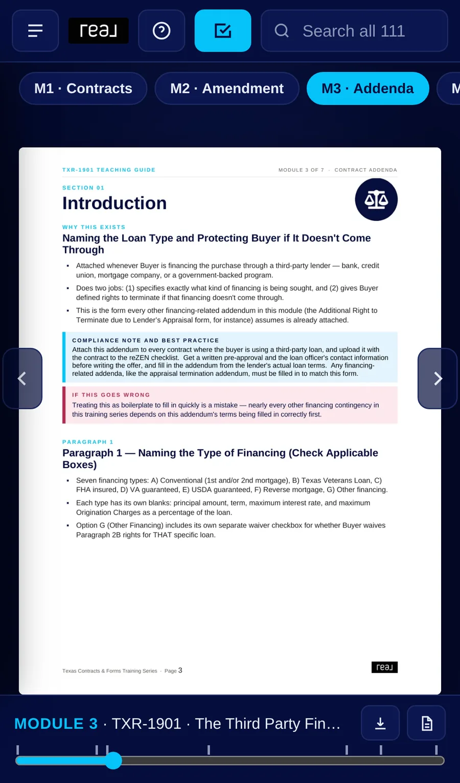 A guide page on a phone